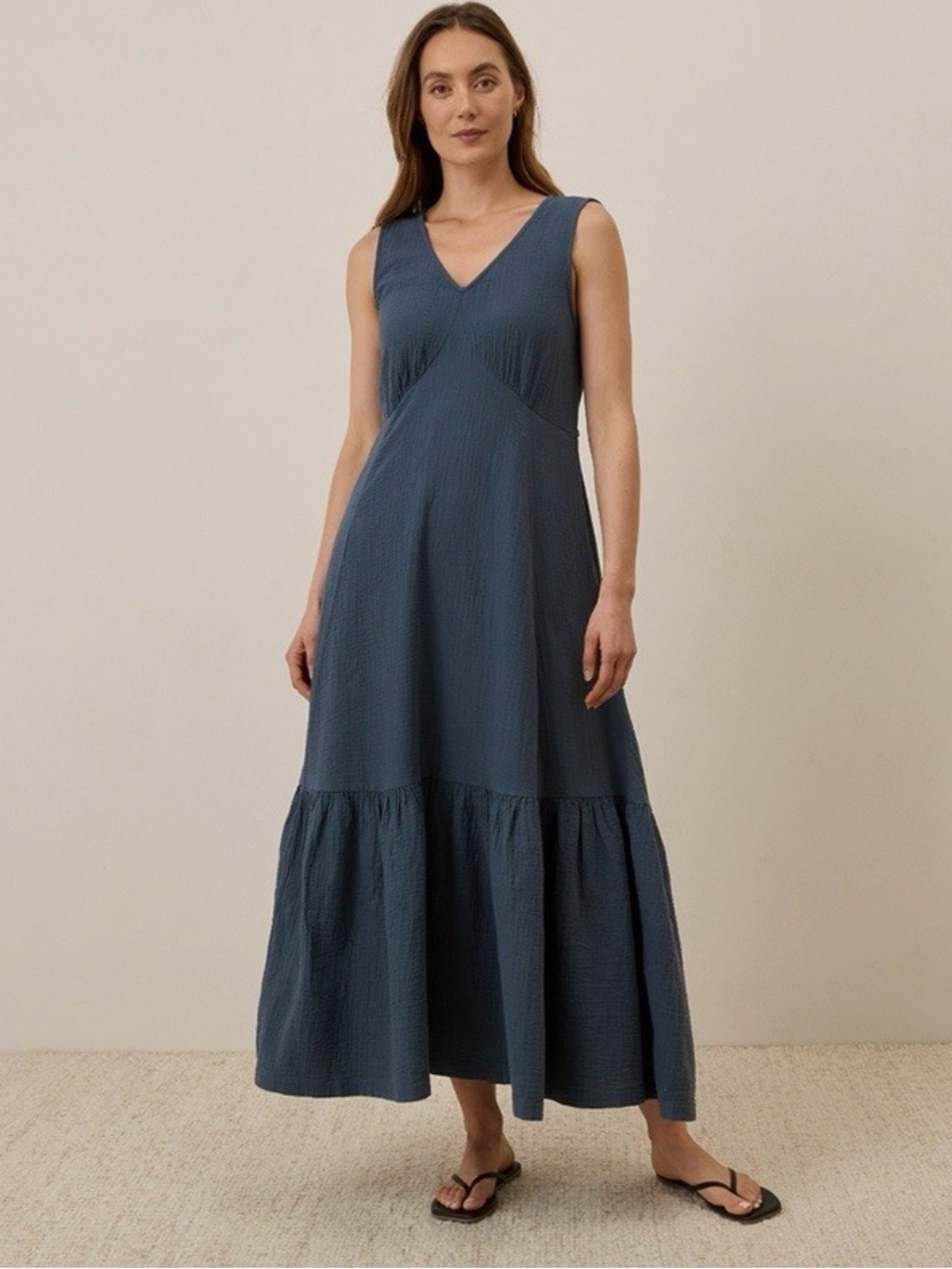 Pact Coastal Double Gauze Beach To Brunch Dress French Navy XXL